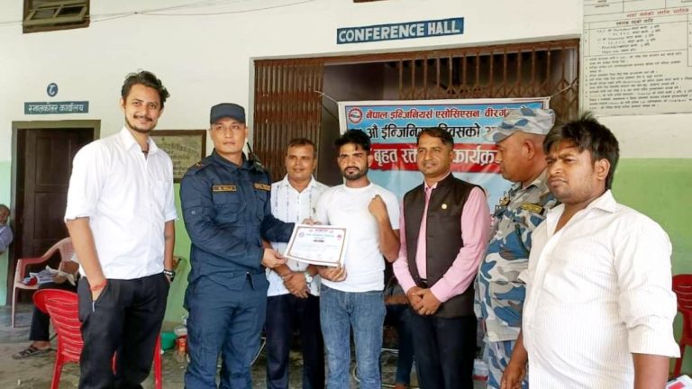 नेपाल इन्जिनियर एशोसिएसनको कार्यक्रममा ३४ जनाद्वारा रक्तदान