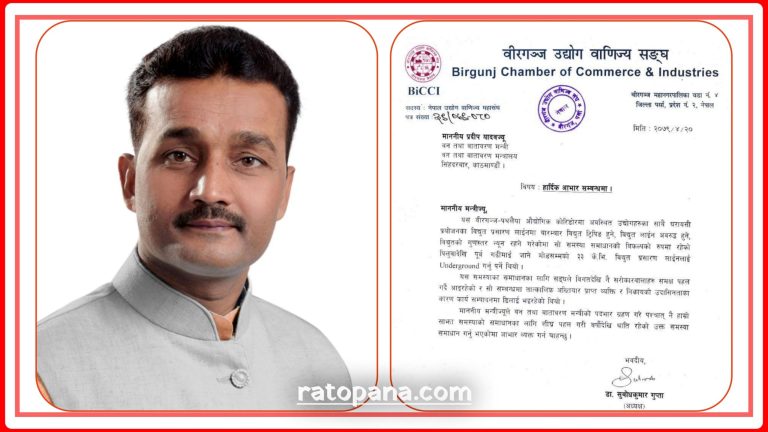 लाईन भूमिगत गर्न मन्त्री यादवले अनुमति दिनुभएपछि सङ्घद्वारा आभार व्यक्त