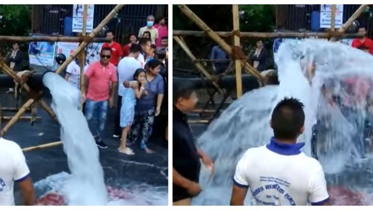 धरान बजारमा पानी ल्याउन मेयर साम्पाङ सफल भए