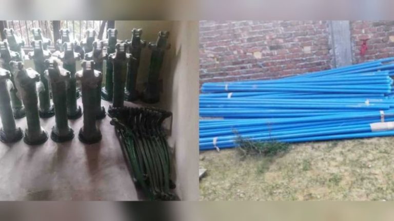 नेकपा एमालेका नेताको घरमा राखिएको चापाकल र पाइप प्रहरी नियन्त्रणमा