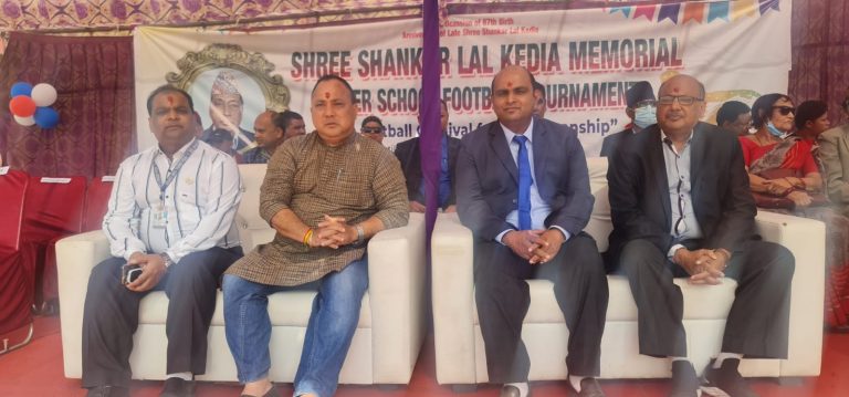 डि.ए.भी.आर.बी. केडियाद्वारा अन्तर विद्यालय फुटबल प्रतियोगिता शुरु, मेयर सिंहद्वारा उद्घाटन