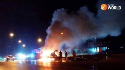 यात्रु बोकेको भ्यानमा आगलागी हुँदा ११ जनाको मृत्यु