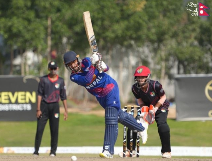 कुवेत लाई २४३ रनले हराउँदै, नेपालकाे लगातार दाेस्राे जित ।
