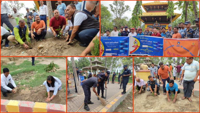 गणतन्त्र दिवसको अवसरमा पशुपति मन्दिरमा सरसफाइ तथा वृक्षारोपण