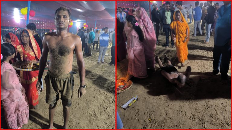 मुस्लिम युवक रसुल जो भुईपरि गर्दै पुगे छठ घाट