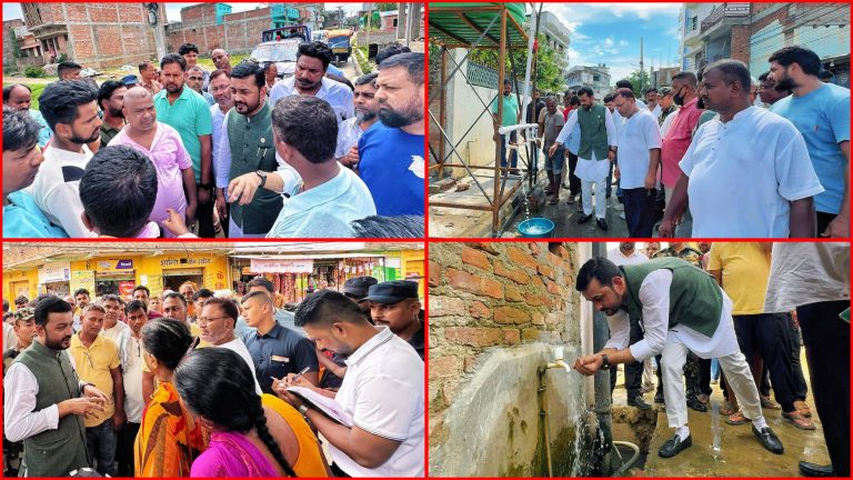 खडेरीले पारेको खानेपानी संकटबारे मन्त्री प्रदीप यादवको स्थलगत निरीक्षण