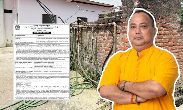 खानेपानी अभावको अन्त्यतर्फ वीरगंज, अढाई अर्बको परियोजनाका लागि टेन्डर आह्वान