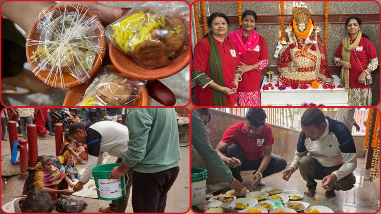 शीतला माताको पूजामा 4GR को ‘प्रसाद बचाऔँ’ अभियान, संकलन गरि मन्दिर र गौशालामा वितरण