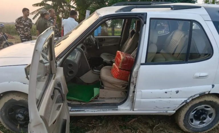 दशगजामा टाटा सफारी छाडेर चालक फरार, ३० किलोभन्दा बढी गाँजा बरामद