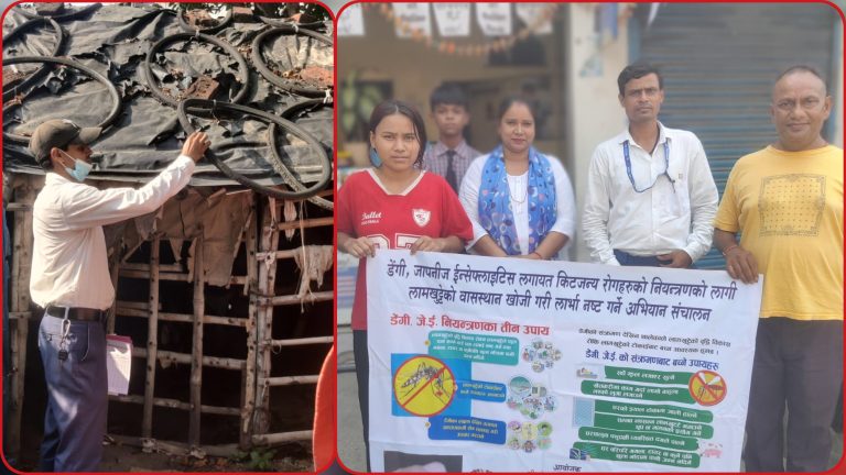 वीरगञ्ज–९ मा डेंगी र जापानीज इन्सेफ्लाइटिसविरुद्ध जनचेतना अभियान