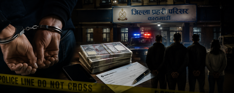 ‘प्रहरी हुँ’ भन्दै १० लाख ९५ हजार रुपैयाँ लुट्ने समूह पक्राउ