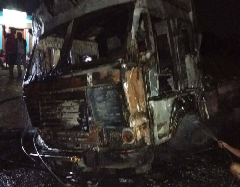 ब्रेक फेल भएपछि ट्रकमा आगलागी, चालकको जलेर मृत्यु