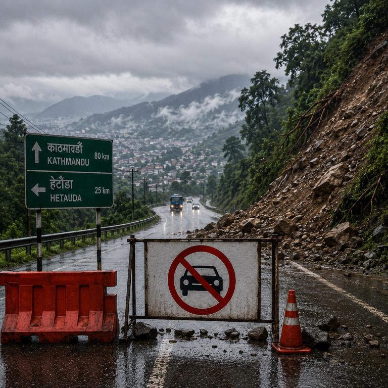 काठमाडौं जाने दुई प्रमुख सडकमा सवारी सञ्चालन रोक
