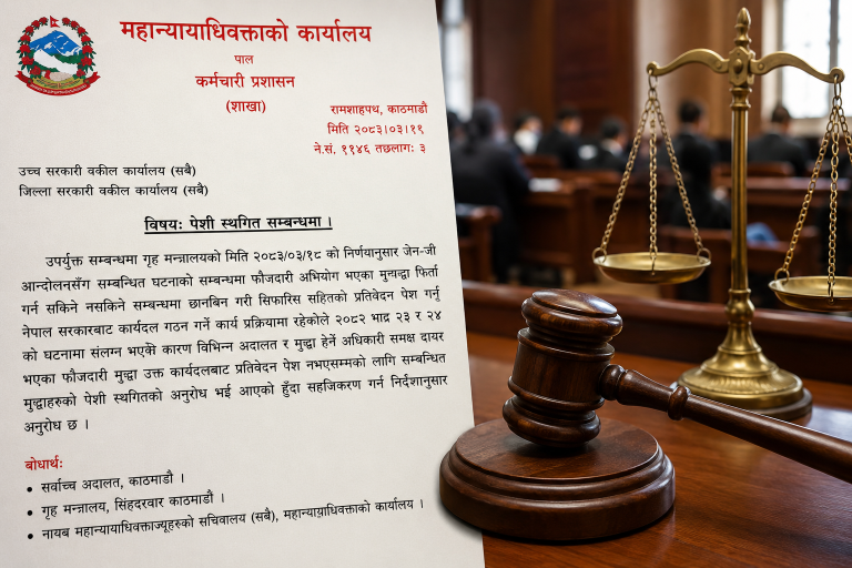जेनजी आन्दोलनसम्बन्धी मुद्दाको पेशी स्थगित गर्न निर्देशन