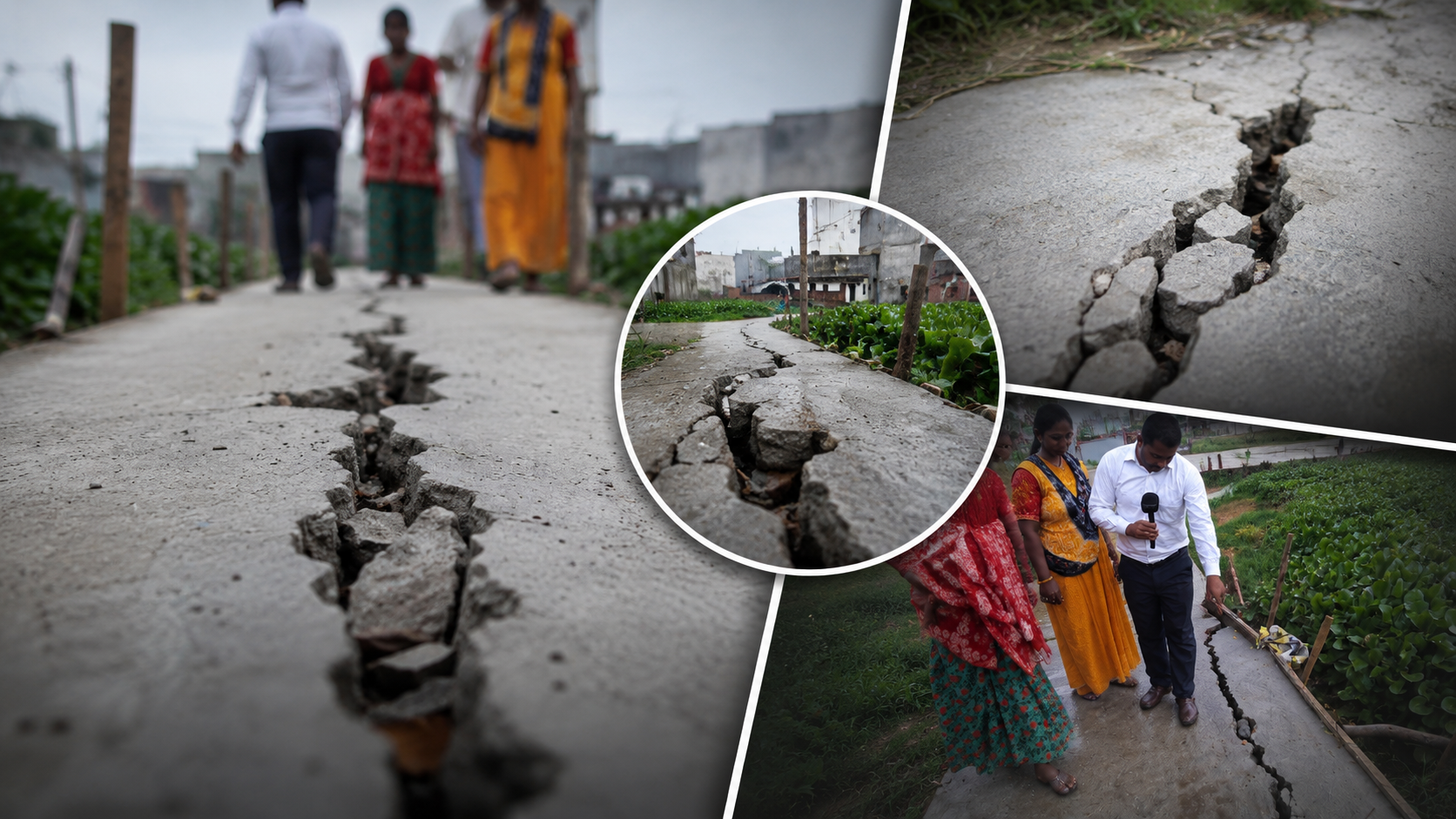 वीरगञ्ज–१ मा वडा बजेटको सडक २४ घण्टामै भत्कियो, गुणस्तरमाथि प्रश्न