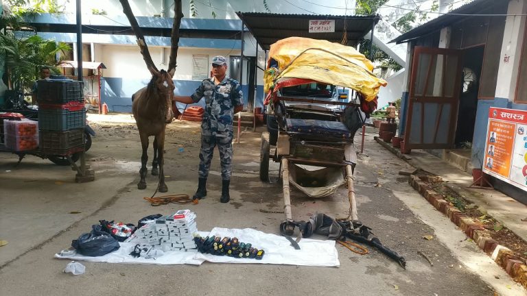 घोडा टाङ्गासँगै रु.९ लाखभन्दा बढीका अवैध सामान बरामद