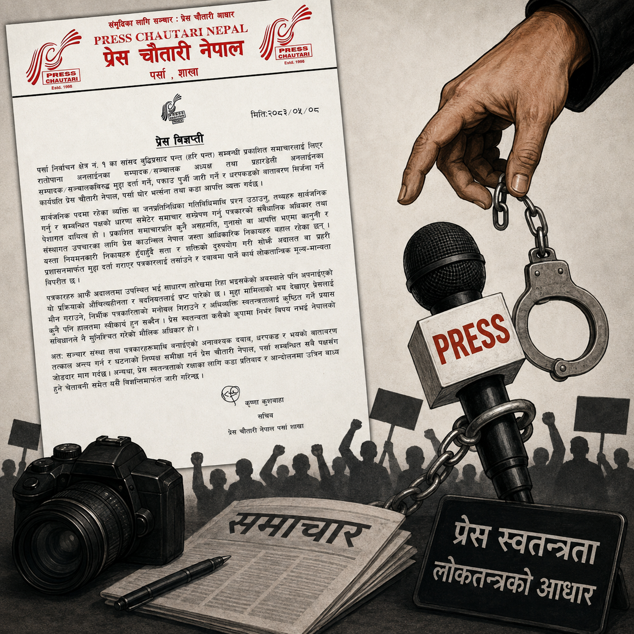 पत्रकारमाथि मुद्दा र पक्राउ पुर्जीप्रति प्रेस चौतारीको आपत्ति