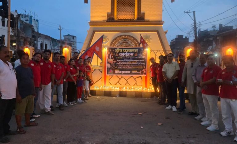 रसुवा बाढीका मृतकको सम्झनामा वीरगञ्जमा दीप प्रज्वलन