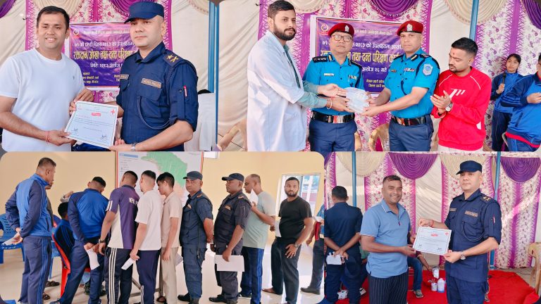 ७१औँ प्रहरी दिवसमा १११ जनाले गरे रक्तदान